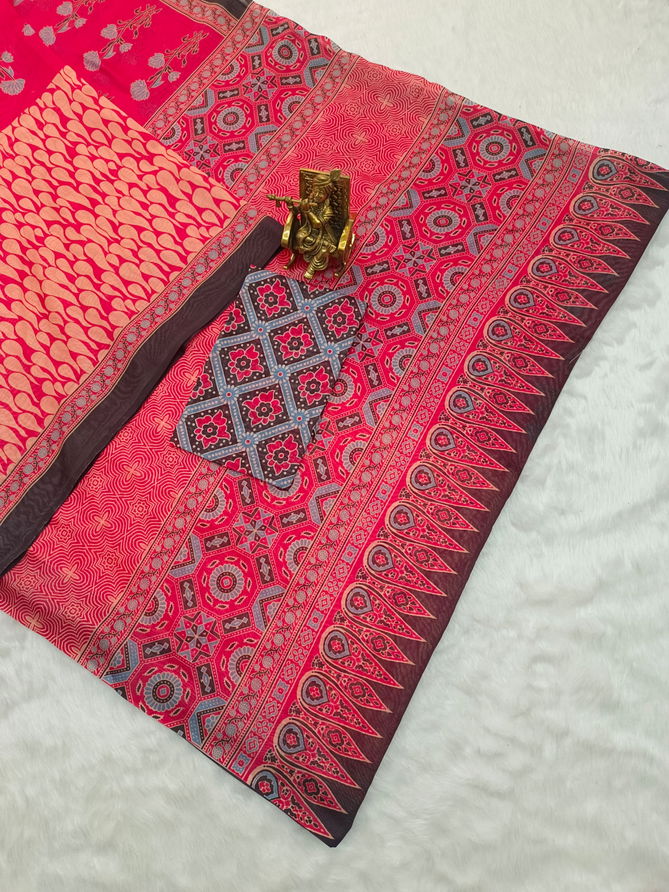 VK 4245 Heavy Chanderi Cotton Printed Sarees Wholesale Market In Surat